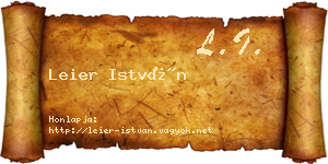 Leier István névjegykártya
