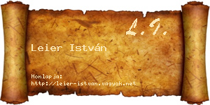 Leier István névjegykártya